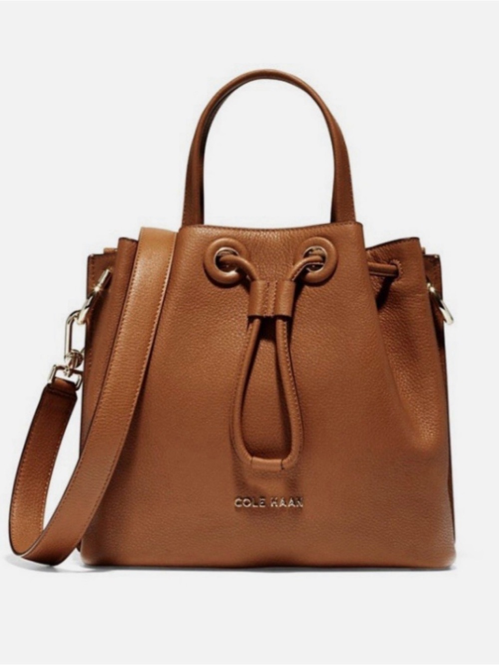 Cole Haan Brown Leather Bucket Bag
British Tan Grand Series